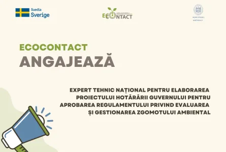 Angajăm Expert tehnic național pentru elaborarea proiectului hotărârii Guvernului pentru aprobarea Regulamentului privind evaluarea și gestionarea zgomotului ambiental
