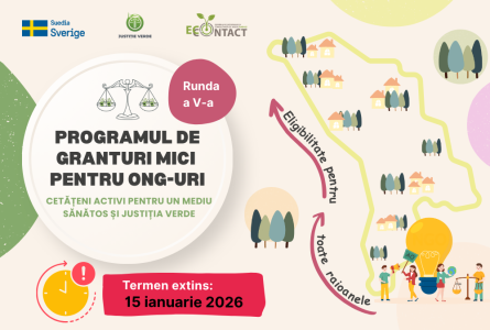 Termen extins: aplică acum la Programul de granturi pentru ONG-uri „Cetățeni activi pentru un mediu sănătos și Justiție verde”