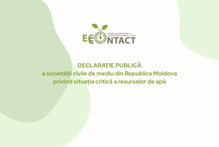 Declarație publică a societății civile de mediu din Republica Moldova privind situația critică a resurselor de  apă