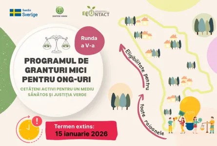 Termen extins: aplică acum la Programul de granturi pentru ONG-uri „Cetățeni activi pentru un mediu sănătos și Justiție verde”