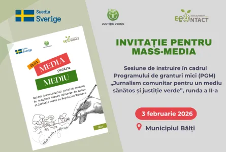 EcoContact organizează la Bălți o sesiune de instruire pentru mass-media regională pe teme de mediu