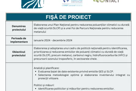 Elaborarea unui Plan Național pentru reducerea poluanților climatici cu durată de viață scurtă și a unei Foi de Parcurs Naționale pentru reducerea metanului