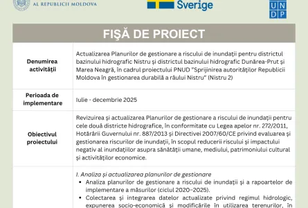 Actualizarea Planurilor de gestionare a riscului de inundații pentru districtul bazinului hidrografic Nistru și districtul bazinului hidrografic Dunărea-Prut și Marea Neagră