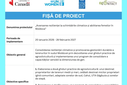 Avansarea rezilienței la schimbările climatice și abilitarea femeilor în Moldova